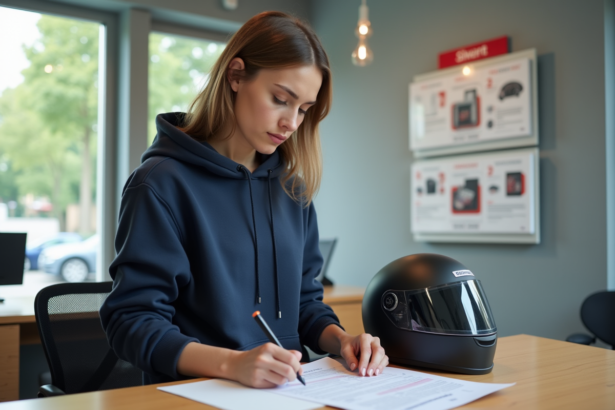 Femme remplissant formulaire d